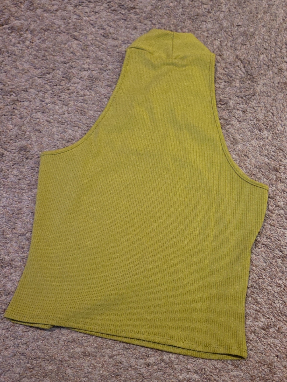 Lulus Essential Energy Lime Green Ribbed Sleeveless Cross-front Top - Size M - Picture 5 of 5